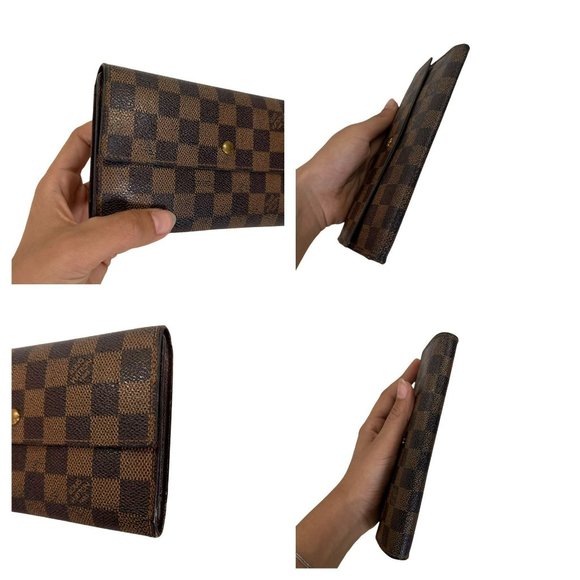 Authentic Louis Vuitton Wallet Long Damier Porte Feuille Sarah Bifold LV Vintage - Picture 5 of 13